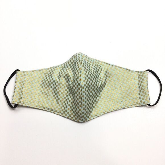 2/$15 - Green Mask, Mint Green, Gold Squares, Face Mask, Filti Filter - Picture 3 of 15